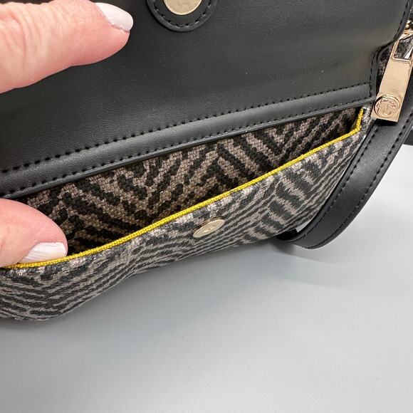 Spartina 449 Lorelei Ava Phone Crossbody Linen Herringbone and Leather - Picture 4 of 12